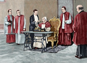 Rome. Pope Leo XIII directs a phonograph message to the Amer Rome. Pope Leo XIII directs a phonograph message to the Amer