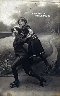 Rosey Anslow & Ella Grahame music hall roller-skaters Rosey Anslow & Ella Grahame music hall roller-skaters