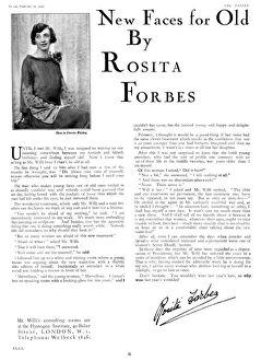 Rosita Forbes endorsing Mr Willi, plastic surgeon Rosita Forbes endorsing Mr Willi, plastic surgeon
