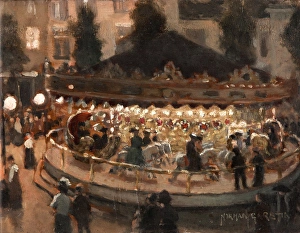 <b class=qtipBold><figcaption>Roundabout, Diest</figcaption></b><br>Roundabout, Diest. Garstin, Norman 1847-1926. Date:<br><em>© National Museums NI / MARY EVANS</em> Roundabout, Diest
