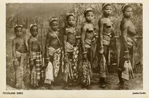 Related Images Gallery: A row of girls from Togo, West Africa