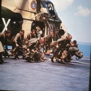Royal Marine Commandos Re-embarking Print