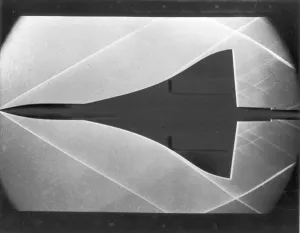 Tunnel Prints: Schlieren Photograph of Concorde Model in Wind Tunnel Print