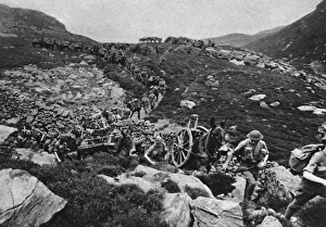 Royal artillery battery exercises in Wales: radio and mule Royal artillery battery exercises in Wales: radio and mule