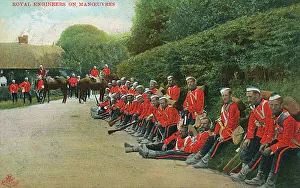 Royal Engineers - British Army Regiment on manoeuvres Royal Engineers - British Army Regiment on manoeuvres
