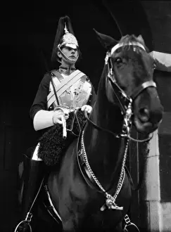 Prints of A horse guard at Whitehall, central London, England Event Prints: Royal Horse Guard Print at Whitehall, London