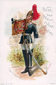 Royal Horse Guards Trumpeter on a New Year card Royal Horse Guards Trumpeter on a New Year card