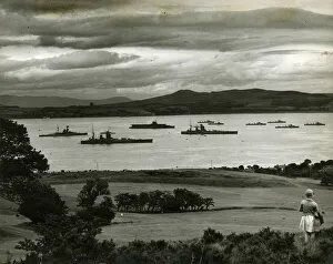 The Royal Navy fleet off Greenock from the golf course The Royal Navy fleet off Greenock from the golf course