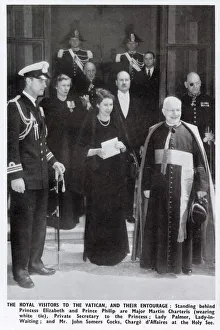 The Royal Visit to the Vatican - standing behind Princess Elizabeth The Royal Visit to the Vatican - standing behind Princess Elizabeth
