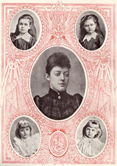 <b class=qtipBold><figcaption>Royal wedding 1893 - Bridesmaids</figcaption></b><br>Five of the royal bridesmaids at the wedding of George Duke of York(later King George V)(1865-1936) to Princess May of Teck(later the Duchess of York, then Queen Mary)(1867-1953). Princesses Margaret and Victoria Patricia of Connaught are shown at the top, with Princess Victoria of Wales in the centre, and Princesses Alice and Victoria of Battenburg at the bottom. Date: 6th July 1893<br><em>© Illustrated London News Ltd/Mary Evans</em> Royal wedding 1893 - Bridesmaids