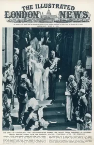 Prints of The wedding of Crown Prince Frederick of Denmark and Princess Ingrid of Sweden, which took place in Stockholm on 24th May 1935 Sweden Prints: Royal Wedding Print: Prince Frederick and Princess Ingrid 1935