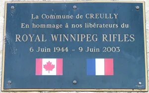 Royal Winnipeg Rifles Memorial Plaque Creully Royal Winnipeg Rifles Memorial Plaque Creully