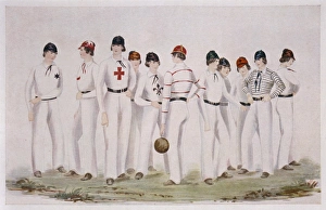 <b class=qtipBold><figcaption>Rugby Players, Rugby</figcaption></b><br>AT RUGBY SCHOOL Rugby schoolboys dressed for the game, in distinctive red or black sportswear.<br><em>© Mary Evans Picture Library</em> Rugby Players, Rugby