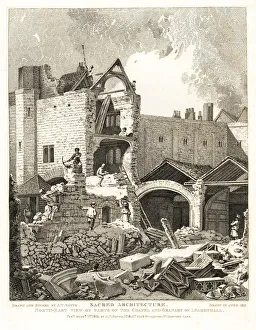 Ruins of the Chapel and Granary of Leadenhall Chapel, 1813 Ruins of the Chapel and Granary of Leadenhall Chapel, 1813