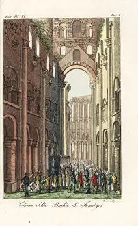 Ruins of the church in Jumieges Abbey, 1800s Ruins of the church in Jumieges Abbey, 1800s