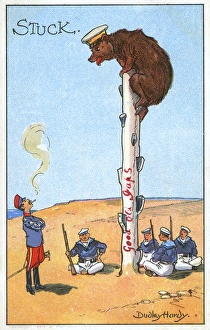Russian Bear trapped up a pole by the Japanese Russian Bear trapped up a pole by the Japanese