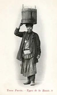 Russian Dyer with his vat and belt pouches Russian Dyer with his vat and belt pouches