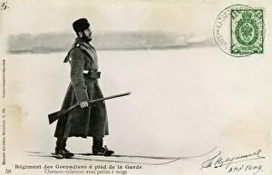 Skis Gallery: Russian Grenadier Guardsman on skis