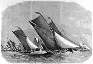 Thames Gallery: Sailing Barge Match on the Thames, July 1864