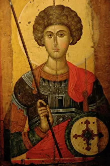 Images Dated 29th May 2007: Saint George. Byzantine icon. XIV century. Greece