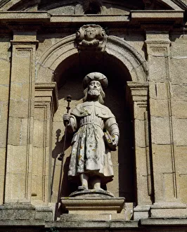 Saint James the Great (1st century-44). Statue. Facade of Saint James the Great (1st century-44). Statue. Facade of