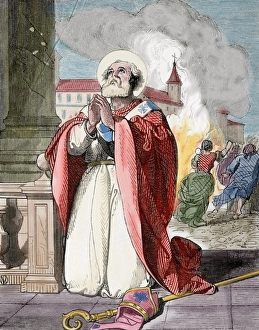 Saint Mamertus (died C. 475). Bishop of Vienne in Gaul. Engr Saint Mamertus (died C. 475). Bishop of Vienne in Gaul. Engr