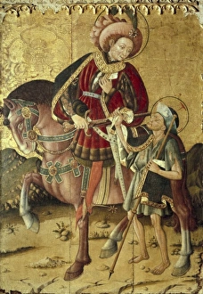 Saint Martin cutting his cloak. Middle 15th century Saint Martin cutting his cloak. Middle 15th century