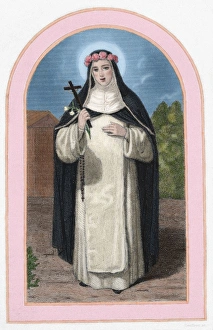 Saint Rose of Lime (1586-1617). Colored engraving Saint Rose of Lime (1586-1617). Colored engraving
