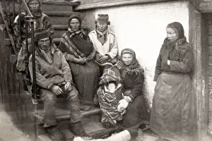 Sami people Lappland, Lapland, family group Sami people Lappland, Lapland, family group