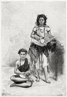 C1880 Gallery: Two Samoan women. Date: circa 1880