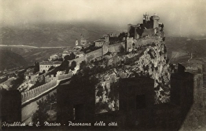 San Marino - Panorama of The City and Defensive Walls San Marino - Panorama of The City and Defensive Walls