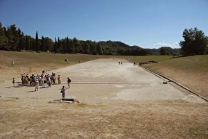 Sanctuary of Olympia. Panorama of the ancient olympic Stadi Sanctuary of Olympia. Panorama of the ancient olympic Stadi