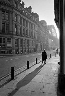 Sandhill, Newcastle on Tyne. The Tyne Bridge is in the backg Sandhill, Newcastle on Tyne. The Tyne Bridge is in the backg