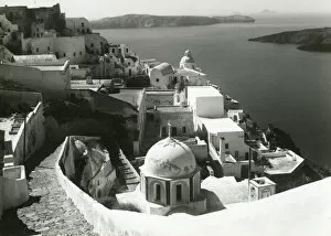 Santorini, Greece - the wide expanse of the volcano crater. Date: circa 1940s