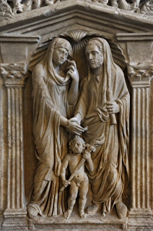 Sarcophagus of a married couple. Detail relief. About 240 AD Sarcophagus of a married couple. Detail relief. About 240 AD