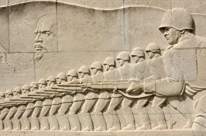 Sarcophagus with relief carving a military scene of soldiers Sarcophagus with relief carving a military scene of soldiers