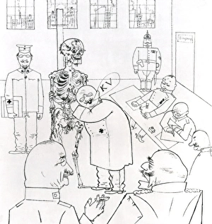 Satirical cartoon on German army recruitment, WW1 Satirical cartoon on German army recruitment, WW1