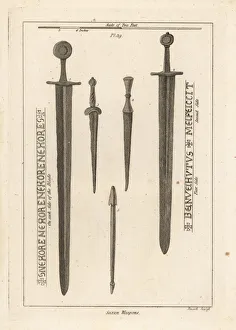 Saxon swords, daggers and crossbow bolt Saxon swords, daggers and crossbow bolt