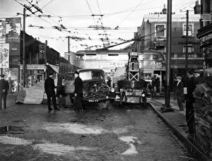 Trolley Collection: Scene of an accident in an Islington street, London