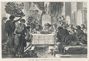 Scene at a feast of Hortensius, Ancient Rome Scene at a feast of Hortensius, Ancient Rome