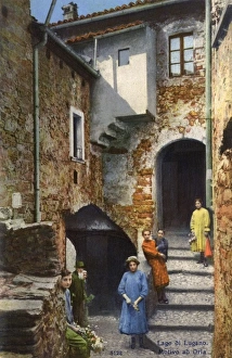 Scene in a town on Lake Lugano, Switzerland Scene in a town on Lake Lugano, Switzerland