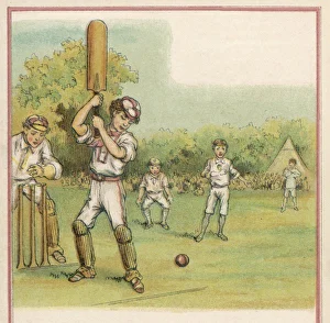 <b class=qtipBold><figcaption>Schoolboy Batsman</figcaption></b><br>A schoolboy batsman prepares to smite the rosy orb forcefully through extra cover.<br><em>© Mary Evans Picture Library</em> Schoolboy Batsman