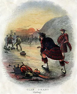Scottish Types - Curling, Clan Grant Scottish Types - Curling, Clan Grant