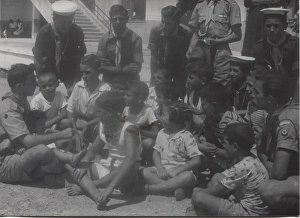 Scouts with earthquake victims in Patras, Greece Scouts with earthquake victims in Patras, Greece