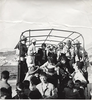 Scouts escorting earthquake victims, Greece Scouts escorting earthquake victims, Greece