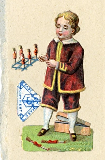 Scrap - boy playing with toy soldiers Scrap - boy playing with toy soldiers
