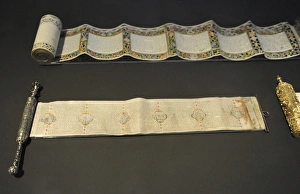 Scroll of Esther with miniature illustrations by the scribe Scroll of Esther with miniature illustrations by the scribe