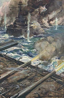 Sea Battle, World War I by Cyrus Cuneo Sea Battle, World War I by Cyrus Cuneo