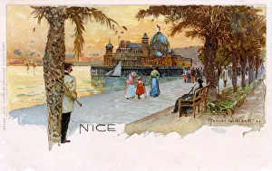 Seafront at Nice with view of the Palais de la Jetee Seafront at Nice with view of the Palais de la Jetee
