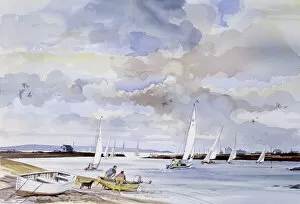 Water Colour Collection: Seaside boating scene